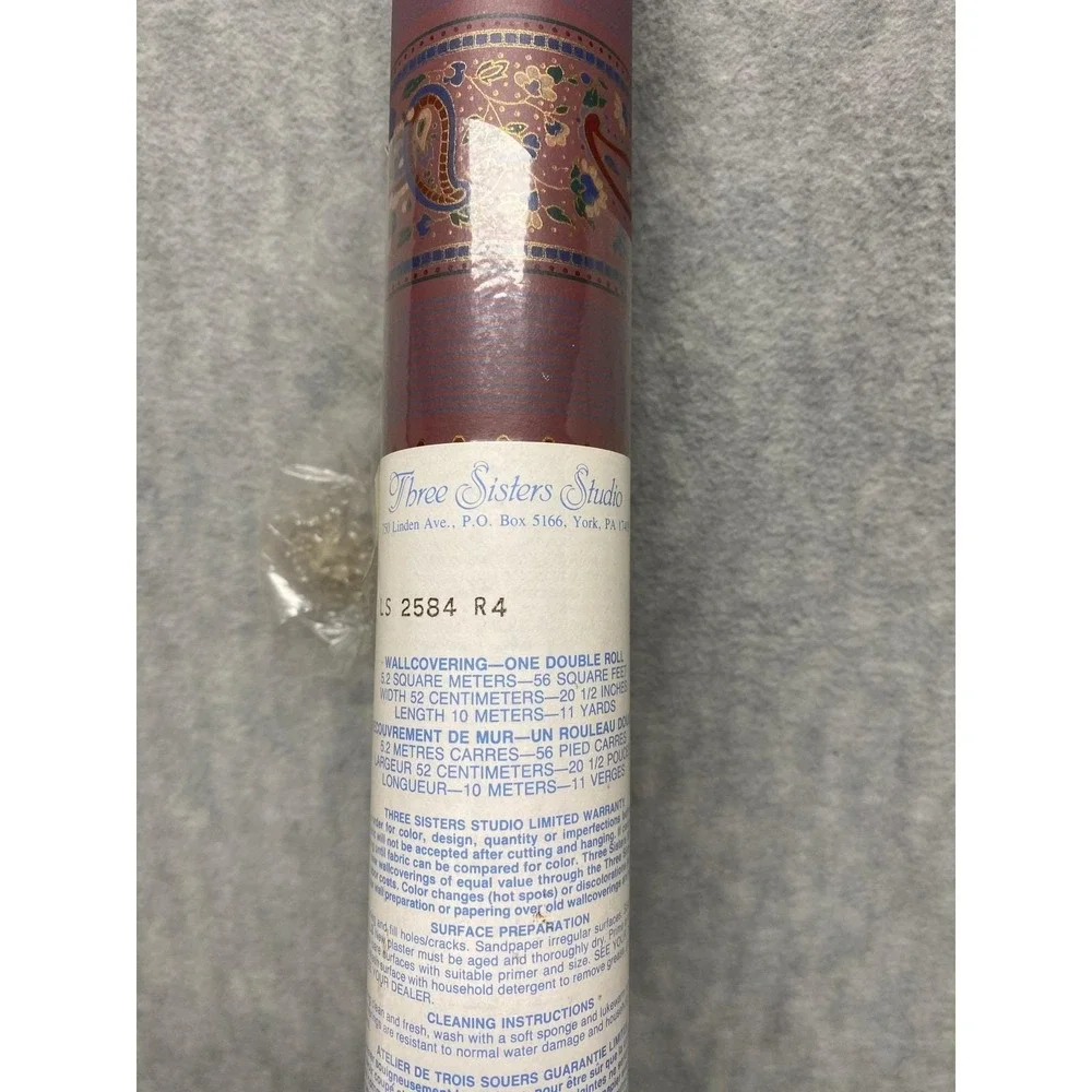 York Vintage 5 Rolls Three Sisters Studio Wallpaper LS 2584‎ R4 Paisley Floral